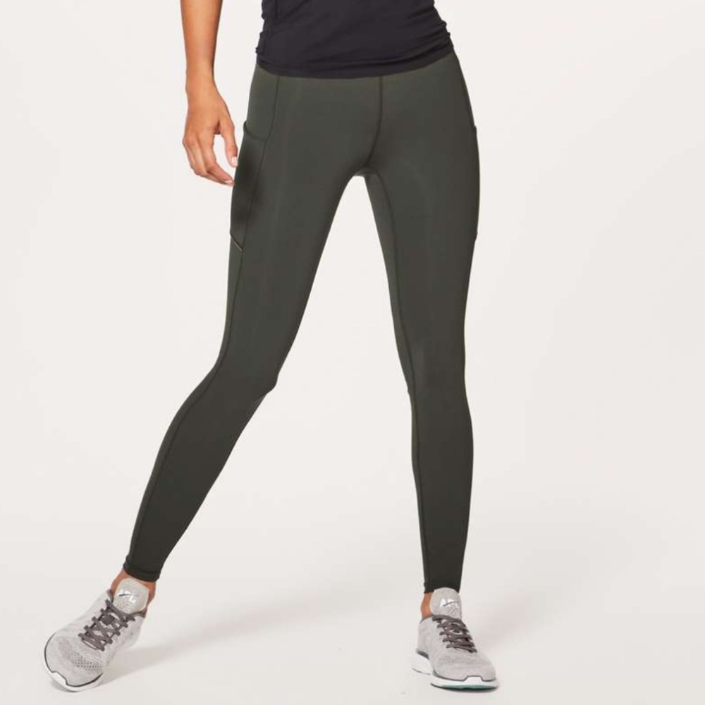 Lululemon Speed Up Tight (Full-On Luxtreme 28") Dark Olive Green Size 4